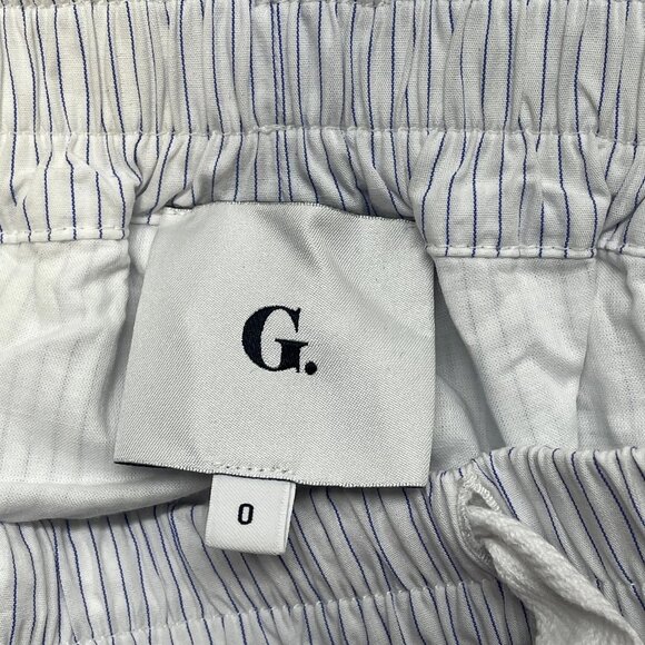G. Label by Goop Women's Shorty Boxer Shorts White/Blue Stripe Size 0 - Picture 3 of 6